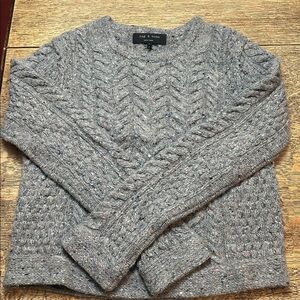 Rag & Bone Heathered Gray Cable Knit Sweater